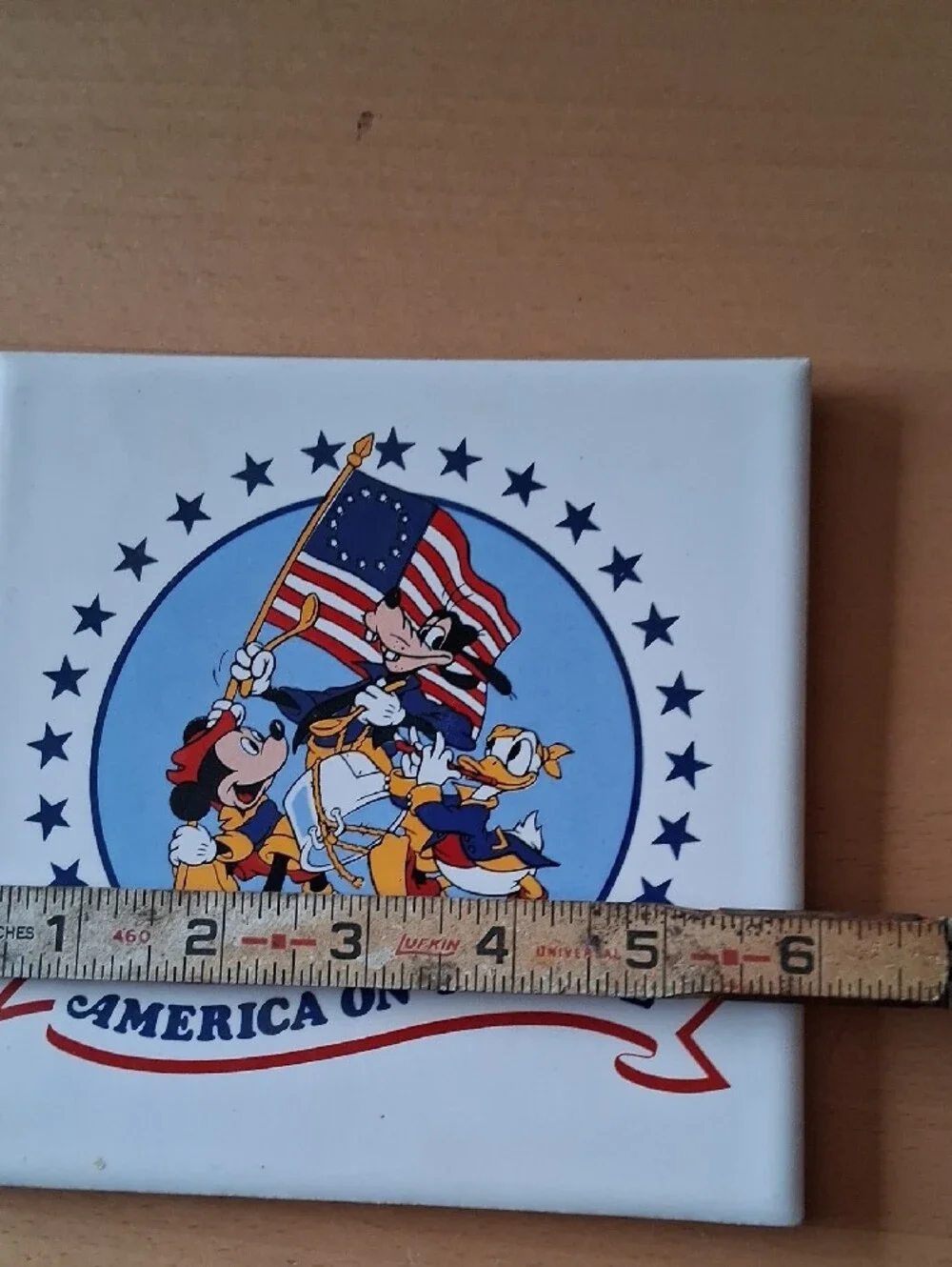 Disney America On Parade Tile - Blue, Red & Yellow
